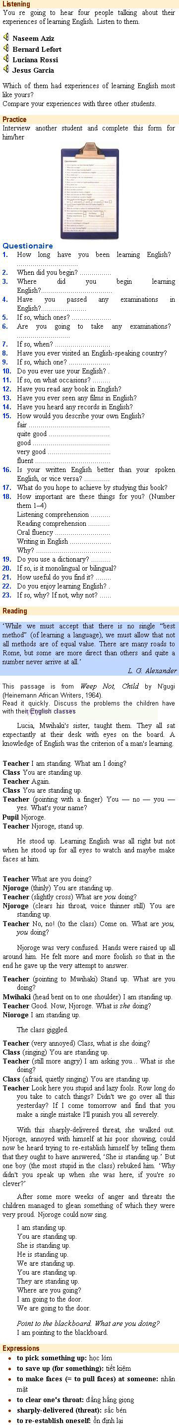 streamline english directions