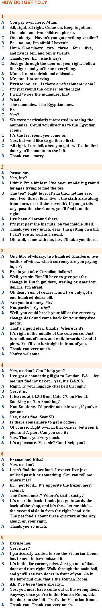 streamline english directions
